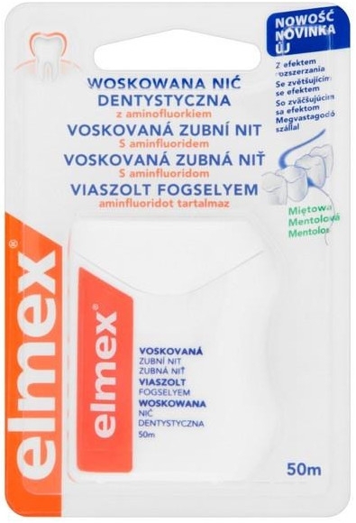 Зубная нить с ароматом мяты, 50м - Elmex Mint Waxed Dental Floss — фото N1
