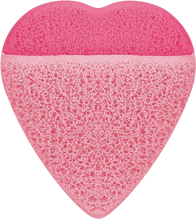 Спонж для умывания мягкий "Сердце", PF-74, розово-малиновый - Puffic Fashion