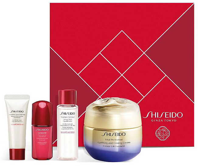 Набір - Shiseido Vital Perfection Holiday Kit (f/cr/50ml + clean foam/15ml + f/lot/30ml + f/conc/10ml) — фото N1