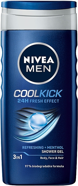 УЦЕНКА Гель для душа 3в1 - NIVEA MEN Cool Kick Shower Gel * — фото N1