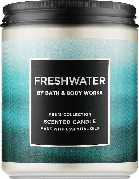 Аромасвеча - Bath And Body Works Freshwater Single Wick Candle — фото N1