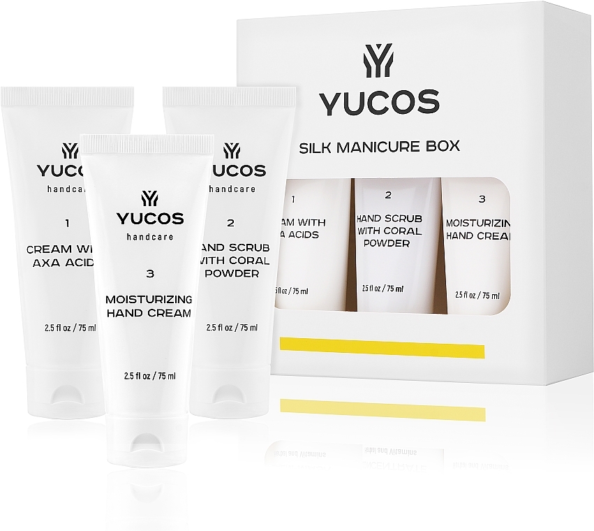 Набор - Yucos Silk Manicure (cr/hand/75ml + scrub/hand/75ml + cr/75ml)