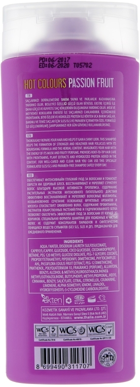 Шампунь для волосся "Гарячі кольори маракуї" - Thalia Hot Colors Passion Fruit Shampoo — фото N2