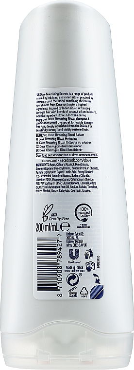 Кондиціонер для волосся "Кокос" - Dove Nourishing Secrets Restore Ritual Conditioner — фото N2