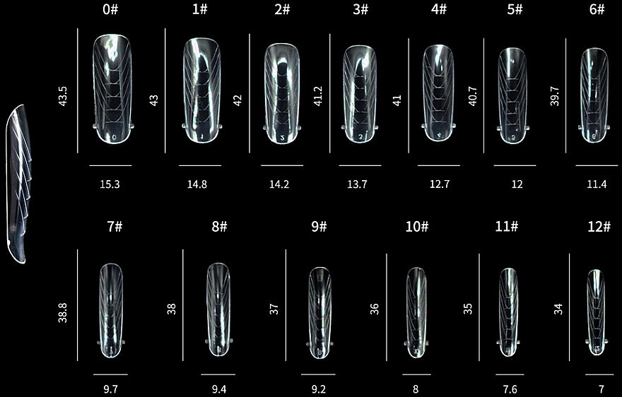 Формы многоразовые для наращивания ногтей, Di1541 - Divia — фото N3