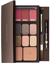 Духи, Парфюмерия, косметика Набор - Clarins Make-Up Travel Palette (eye/pen/0,39g + mascara/3ml + eyeshadow/1gx6 + lipstick/1gx3 + powder/4,5g + blush/4,5g + Brush/2pc)