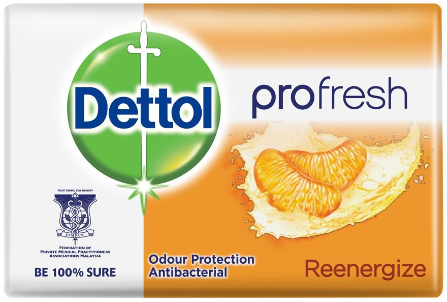 Антибактеріальне мило з ароматом мандарина - Dettol Anti-bacterial Re-Energise Bar Soap — фото N1