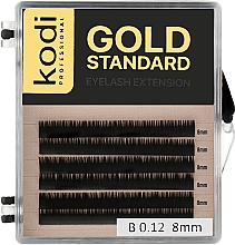 Накладные ресницы Gold Standart B 0.12 (6 рядов: 8 мм) - Kodi Professional — фото N1