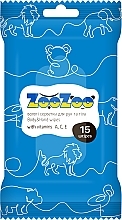Парфумерія, косметика Вологі серветки для рук і тіла "Вітаміни", блакитні - ZooZoo