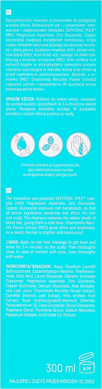 Шампунь для світлого волосся - BasicLab Dermocosmetics Capillus Blonde Hair Shampoo — фото N3