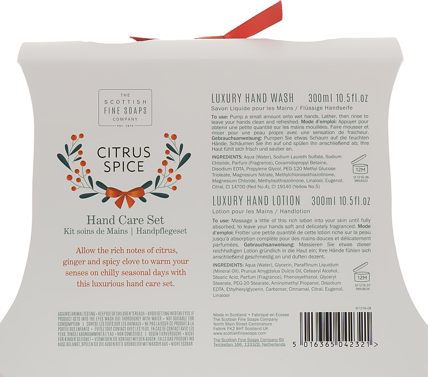 Набір - Scottish Fine Soaps Citrus Spice Hand Care Set (h/wash/300ml + h/lot/300ml) — фото N3