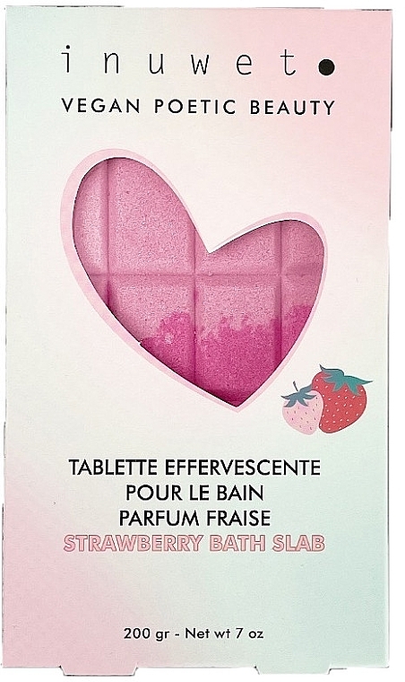 Шипучие таблетки для ванны "Клубника" - Inuwet Tablette Bath Bomb Strawberry — фото N1