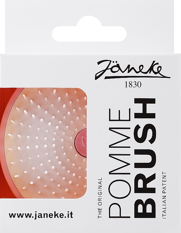 ПОДАРУНОК! Компактна щітка для волосся, рожева - Janeke The Original Pomme Brush — фото N2