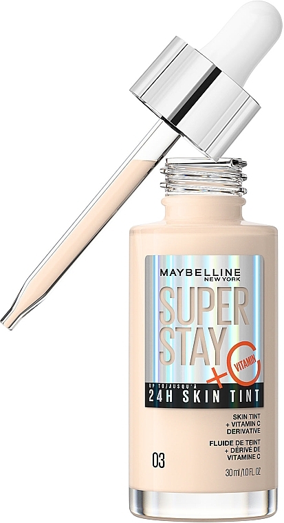 Maybelline Superstay Skin Tint - Стійкий тональний флюїд для обличчя з вітаміном С