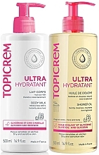 Парфумерія, косметика Набір - Topicrem Ultra-Moisturizing (sh/oil/500ml + b/milk/500ml)