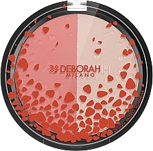 Компактные румяна-хайлайтер для лица - Deborah Duo Blush&Highlighter Design — фото N2