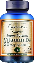 Пищевая добавка "Витамин D3", 50 мкг - Puritan's Pride Premium Sunvite Super-Potency Vitamin D3 2000 IU — фото N1