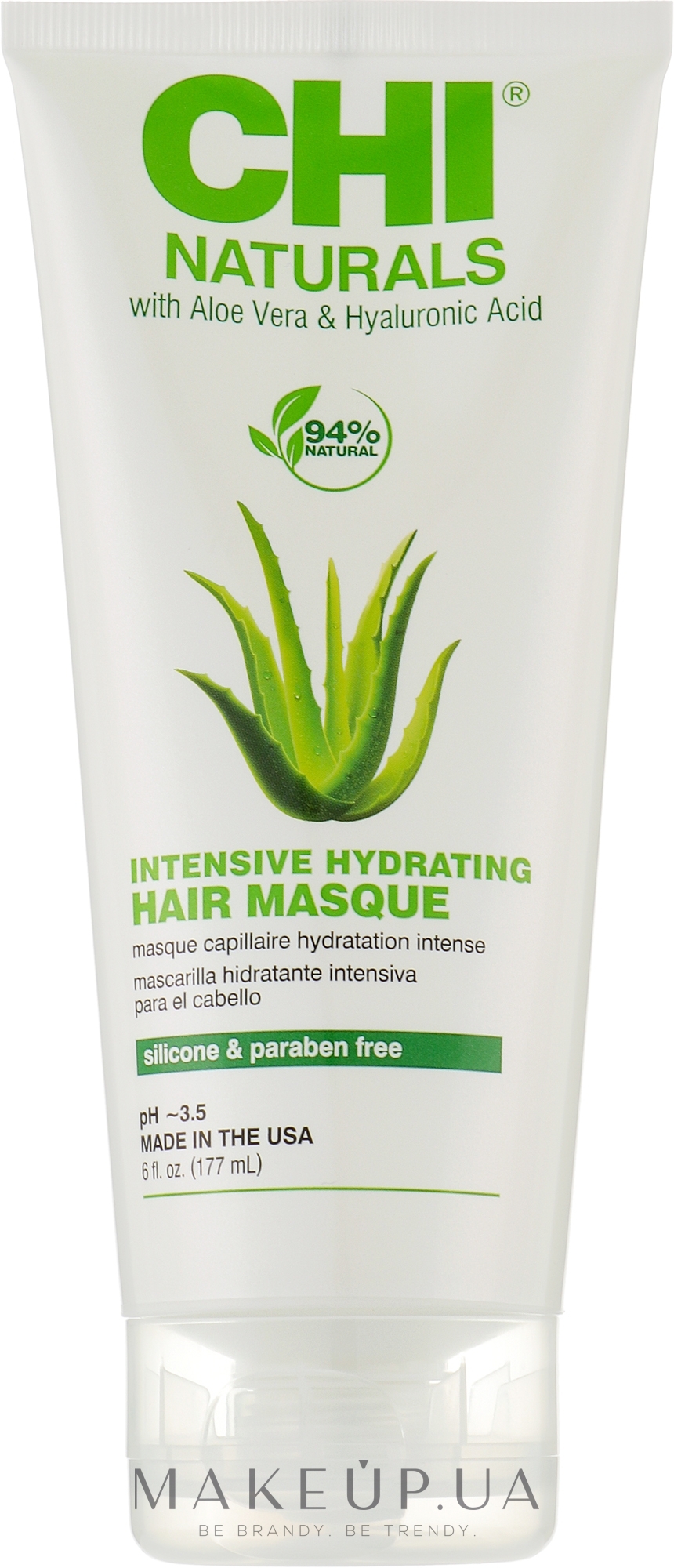 Інтенсивно зволожувальна маска для волосся - CHI Naturals With Aloe Vera Intensive Hydrating Hair Masque — фото 177ml
