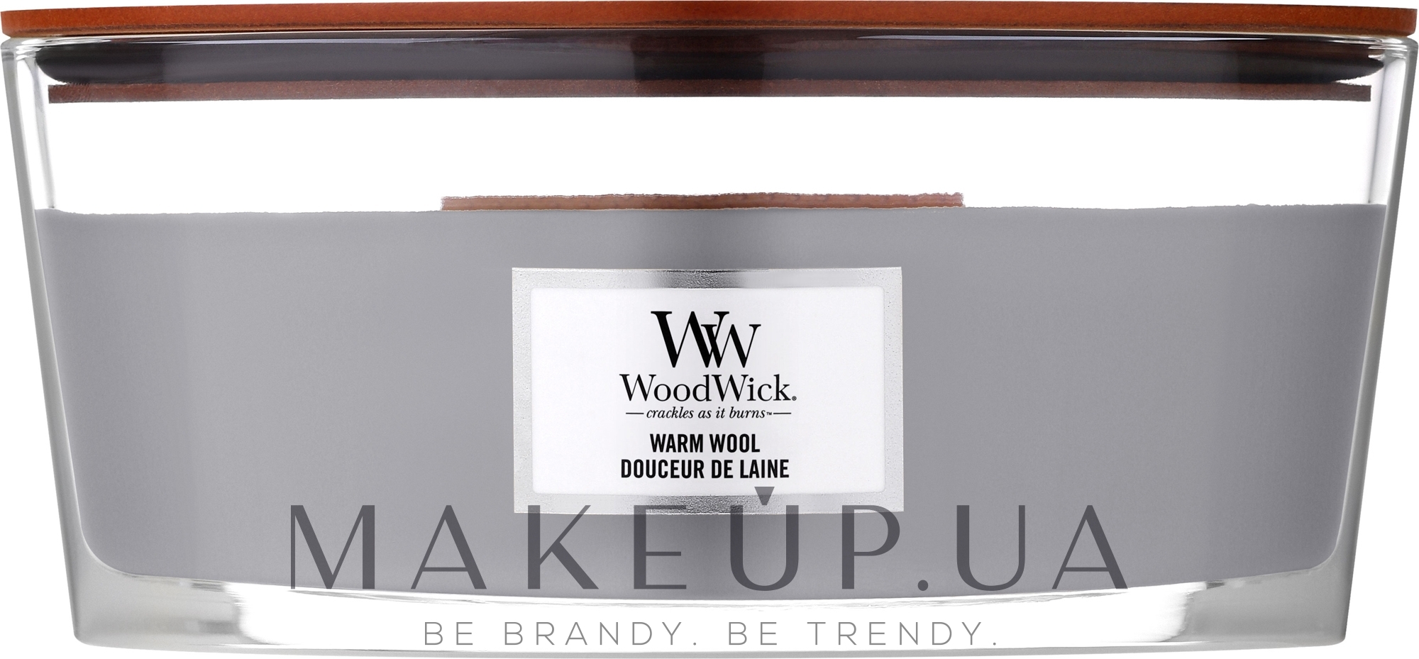 Ароматична свічка в склянці - WoodWick Hearthwick Flame Ellipse Candle Warm Wool — фото 453.6g