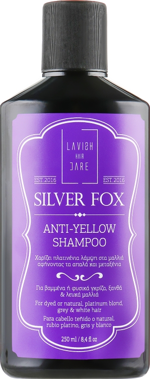 Шампунь для чоловіків проти жовтизни волосся - Lavish Care Silver Fox Anti-Yellow Shampoo — фото N1