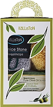 Парфумерія, косметика Набір, мило без запаху - Kalliston Gift Box (soap/100g + stone/1pcs + sponge/1pcs)