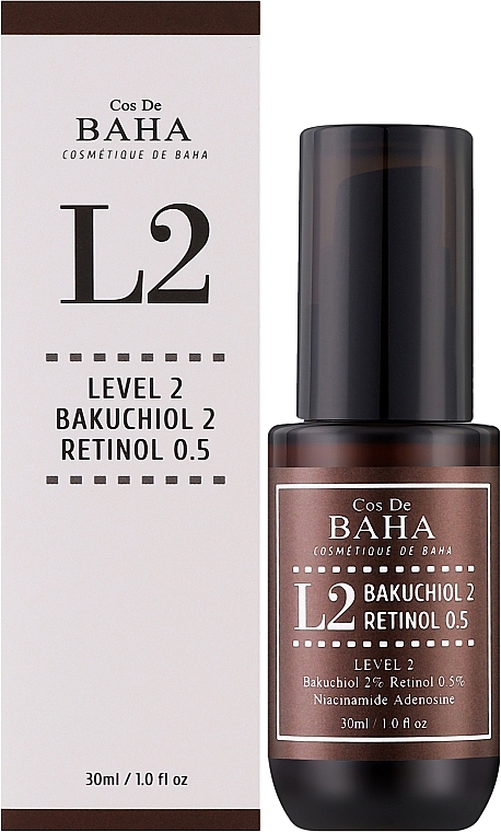 Антивікова сироватка - Cos De BAHA L2 Bakuchiol & Retinol Serum — фото N2