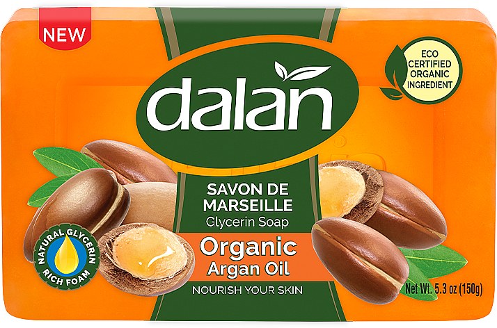 Глицериновое мыло "Аргановое масло" - Dalan Savon De Marseille Glycerine Soap Organic Argan Oil — фото N1