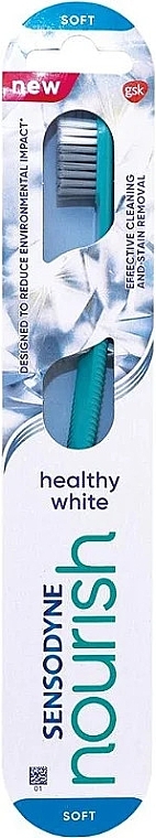 Зубная щетка мягкая, бирюзовая - Sensodyne Nourish Healthy White Soft Toothbrush — фото N1