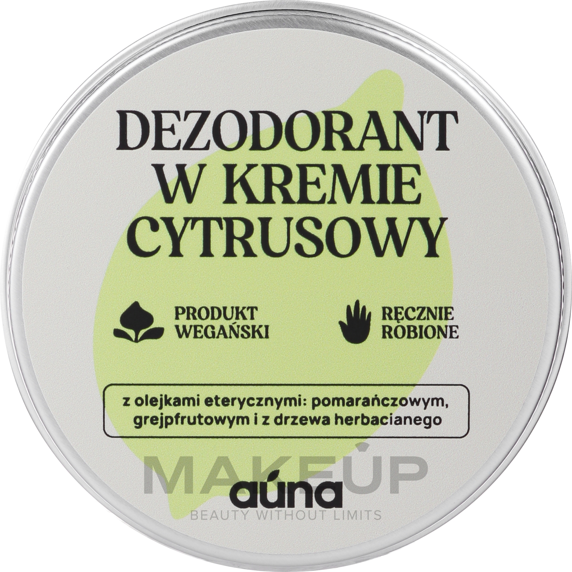 Натуральний цитрусовий крем-дезодорант - Auna — фото 60ml