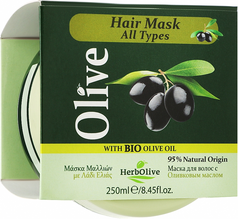 Маска для волос с маслом оливы - Madis HerbOlive Olive Oil Hair Mask All Hair Types — фото N2