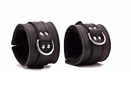 Парфумерія, косметика Наручники, чорні - Devil Sticks Hand Cuffs Grain Leather Black