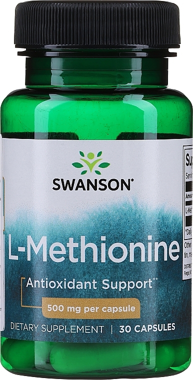Харчова добавка "L-метіонін", 500 мг - Swanson 100% Pure L-Methionine 500mg — фото N1