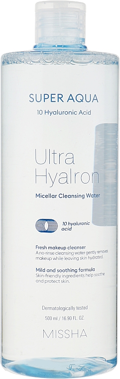 Зволожувальна міцелярна вода - Missha Super Aqua Ultra Hyalon Micellar Cleansing Water