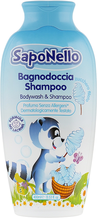 Шампунь и пена для ванной для детей "Сахарная вата" - SapoNello Shower and Hair Gel Cotton Candy 