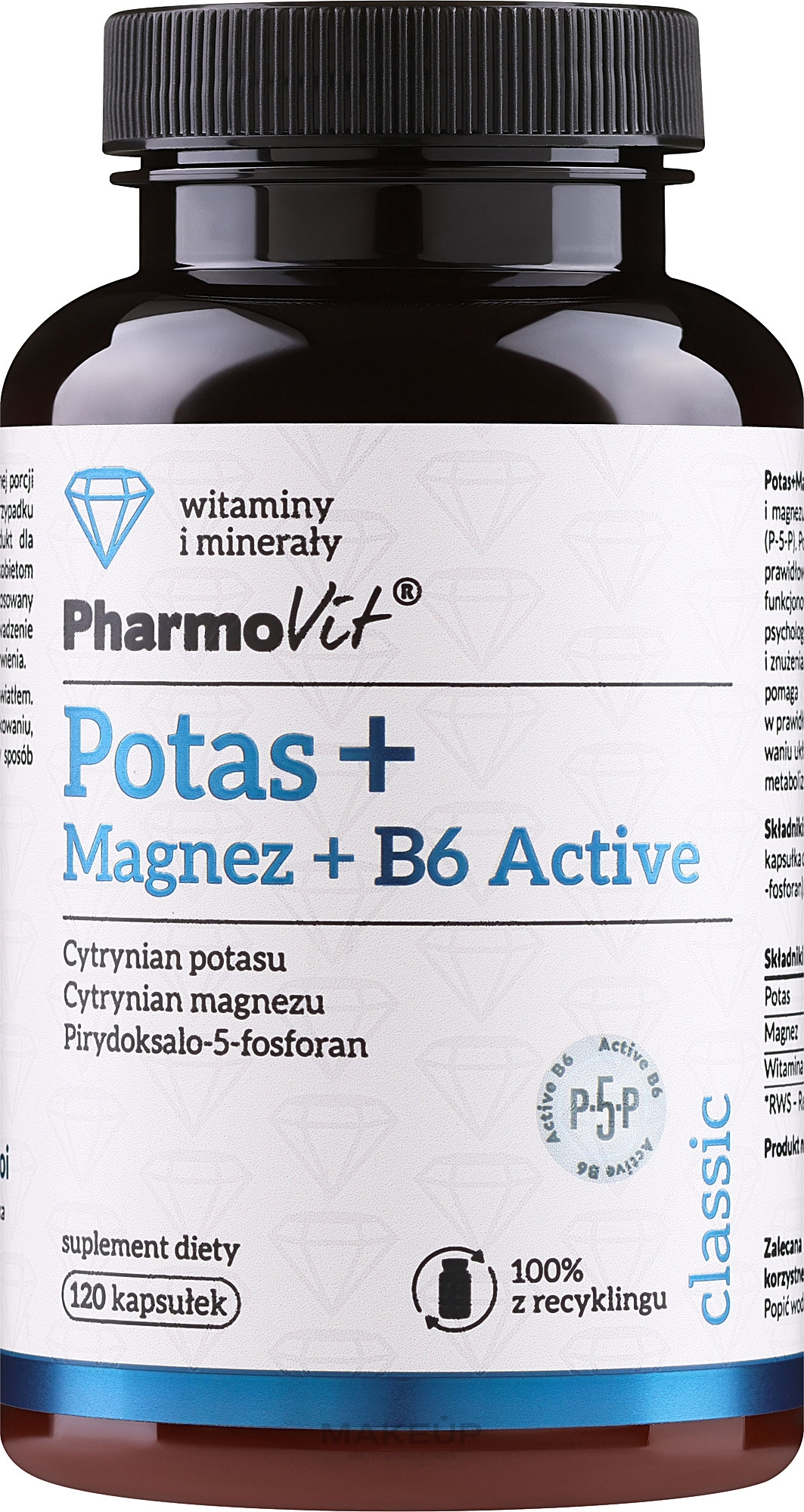 Дієтична добавка "Калій + Магній + B6" - Pharmovit Potassium + Magnesium + B6 Active — фото 120шт