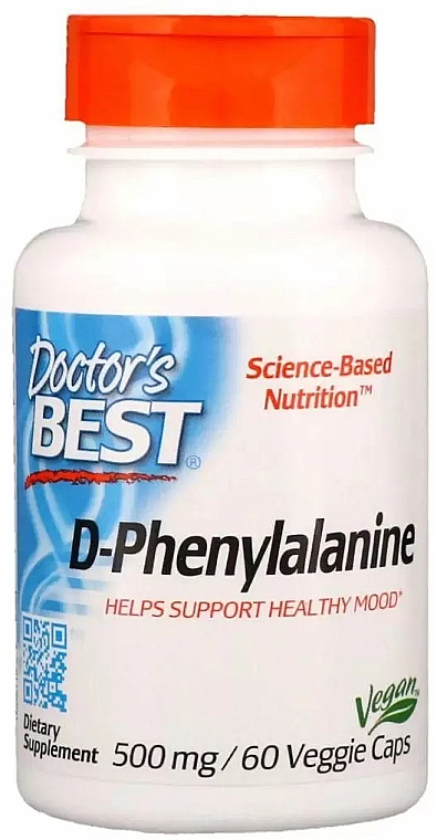 D-фенілаланін, 500мг - Doctor's Best D-Phenylalanine — фото N1