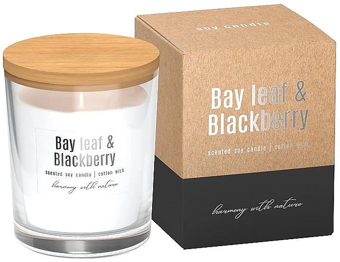 Ароматическая соевая свеча "Лавровый лист и ежевика" - Bispol Bay Leaf & Blackberry Soy Candle — фото N1