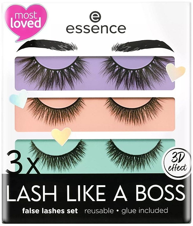 Набір накладних вій - Essence Set 3 x Lash Like A Boss 01-My Most Loved Lashes False Eyelashes — фото N1