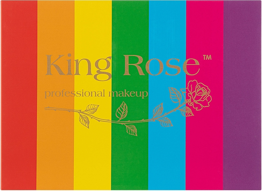 Палетка теней и блесток для век "Радуга", 35 цветов - King Rose — фото N1