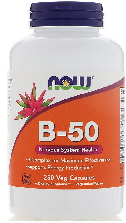 Вітаміни В-50 у капсулах - Now Foods Vitamin B-50 Capsules — фото N2