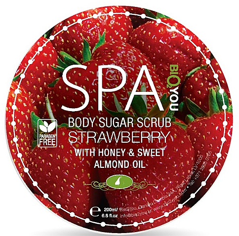 Сахарный скраб для тела с клубникой - Bio2You Body Sugar Scrub — фото N1