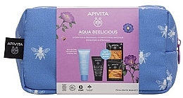 Набор - Apivita Aqua Beelicious Rich Texture (f/cr/40ml + cl/gel/50ml + f/mask/2x8ml + bag) — фото N2
