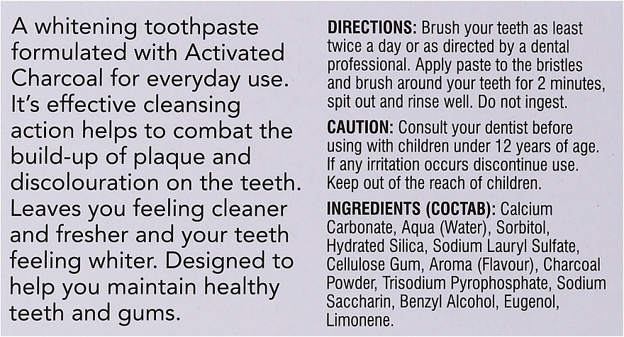 Набір із зеленою зубною щіткою - Beauty Formulas Charcoal (toothbrush/1pcs + toothpaste/100ml) — фото N3