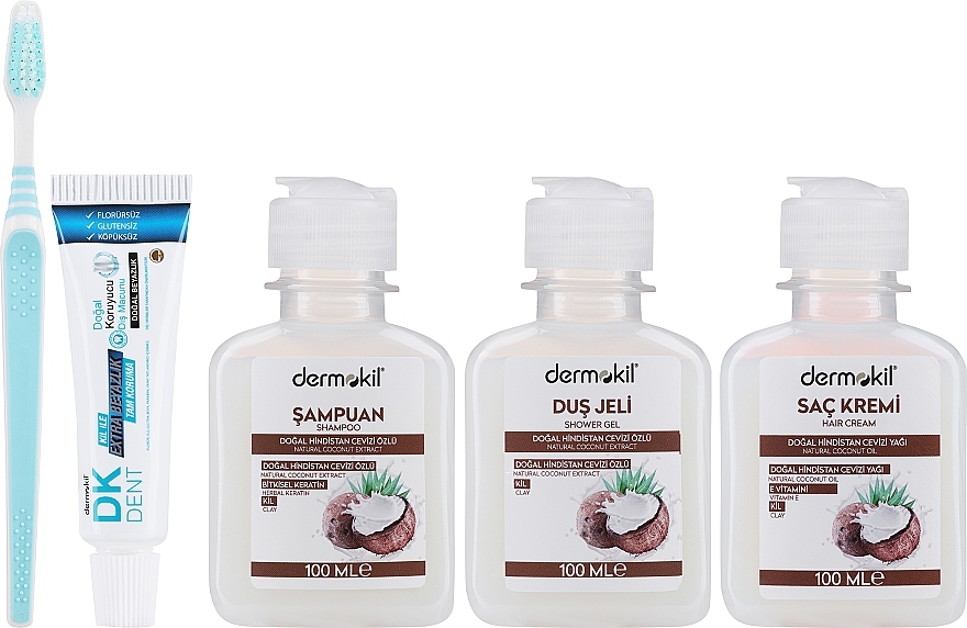 Набор, 5 продуктов - Dermokil Coconut Seyahat Seti — фото N2