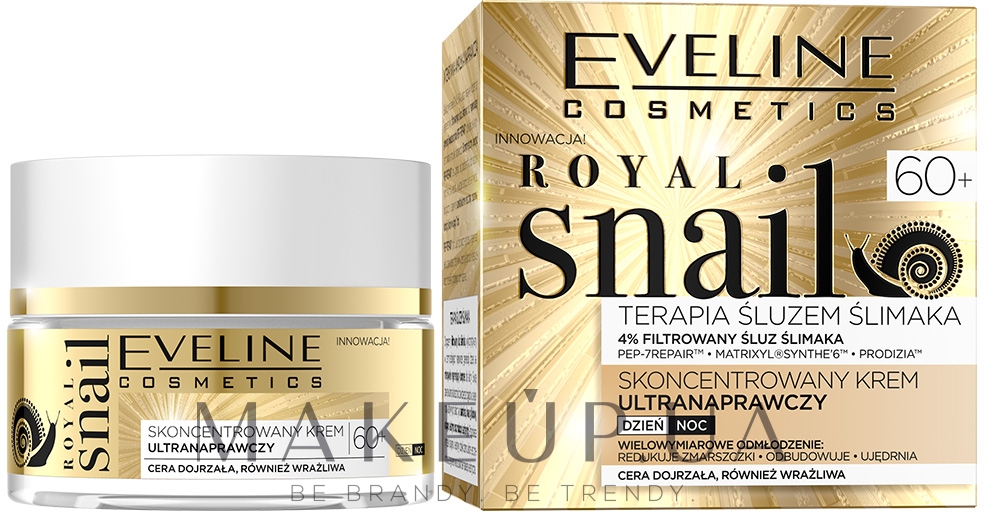 Ультравосстанавливающий крем-концентрат для лица муцином улиток - Eveline Cosmetics Royal Snail 60+ — фото 50ml
