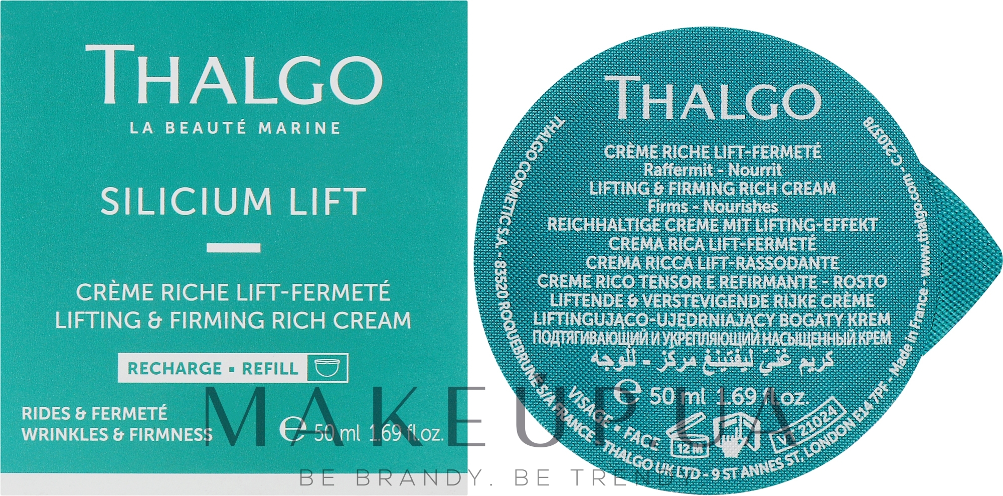 Насыщенный подтягивающий и укрепляющий крем для лица - Thalgo Silicium Lift Intensive Lifting & Firming Rich Cream (сменный блок) — фото 50ml