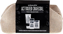 Духи, Парфюмерия, косметика Набор - Schmidt's Activated Charcoal Trio Selection (deo/58ml + soap/142g + t/past/100ml + bag)