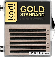 Духи, Парфюмерия, косметика Накладные ресницы Gold Standart D 0.03 (6 рядов: 9 mm) - Kodi Professional