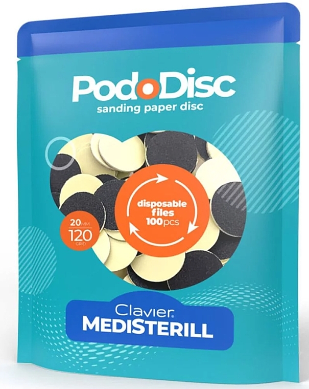 Змінні шліфувальні диски для педикюру M 120/20 мм - Clavier Medisterill PodoDisc — фото N1