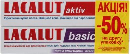 Парфумерія, косметика Набір - Lacalut Basic + Aktiv (t/paste/75ml + t/paste/75ml)